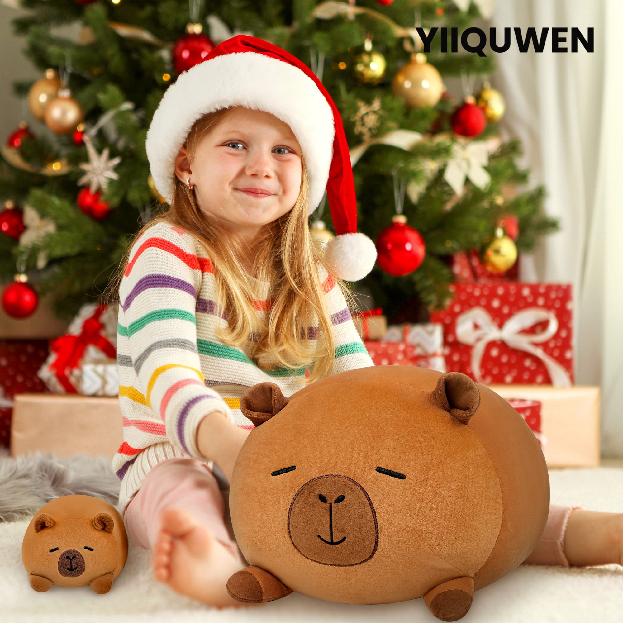 15" Capybara Stuffed Animals Family Set, Mommy Plush with 4 Baby Plushies for Girls&Boys, Soft Pillow Toys, Cute Birthday Gift for Kids and Adults