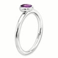 thumbnail image 3 of Sterling Silver Oval Amethyst Ring, 3 of 8