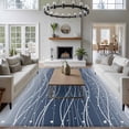 thumbnail image 3 of Navy Blue Ombre Area Rugs 6'x9', Washable Small Throw Rugs for Kitchen Dining room, Modern Abstract Striped Polka Dots Indoor Outdoor Rug Non-Slip Low Pile Carpet Runner Reversible Floor Mats, 3 of 8
