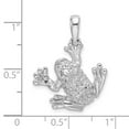thumbnail image 2 of FJC Finejewelers 925 Sterling Silver Polished/Texture Frog Hanging by Leg Charm 25 x 20 mm, 2 of 6