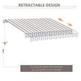 thumbnail image 6 of GVN Patio Awning, Outdoor Sun Shade Shelter Cover Awnings,10' x 8' Retractable Awning, Patio Awnings, Sunshade Shelter w/ Manual Crank Handle, Coffee Stripes, 6 of 10