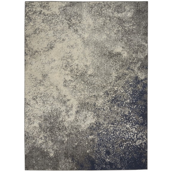 4â€™ x 6â€™ Charcoal and Ivory Abstract Area Rug