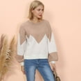 thumbnail image 4 of Drop Shoulder Color Block Sweater Beige Medium, 4 of 4