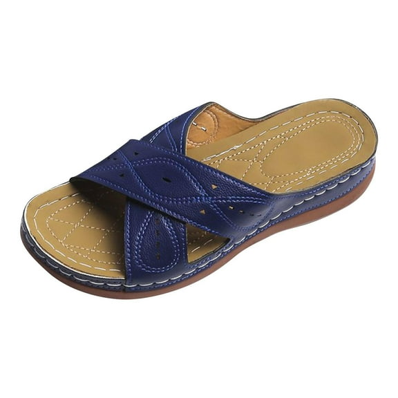 Orthopedic Sandals for Women Open Toe Walking Slippers with Arch Support Anti-Slip Breathable Sandal Vintage Platform Outdoor Flats Shoes