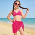 thumbnail image 2 of TOWED22 Girls Swimsuit Bikini Bathing Suit for Teens Ruched Tankini Beach Hawaii Swimwear with Cover Up Skirt 8-16Y Hot Pink,10-11 Y, 2 of 7