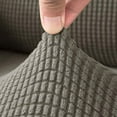 thumbnail image 3 of NAMZI 4 Pcs Plaid Stretch Armrest Covers Solid Color Non-Slip Arm Covers for Chairs Couch Sofa Armchair Slipcovers for Recliner Sofa with Twist Pins, Olive Green, 3 of 5