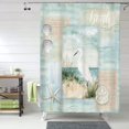 thumbnail image 3 of JOOCAR Beach Seashell Shower Curtain Ocean Coastal Nautical Bathroom Shower Curtains Teal Beach Shower Curtain Waterproof Polyester Fabric 72 x 72 Inch, 3 of 6