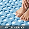thumbnail image 3 of Large Shower Mat, 47" x 32" Non Slip Shower Mats for Inside Shower with Drain Holes and Suction Cups, No Odor Soft Shower Floor Mat, Blue, 3 of 14