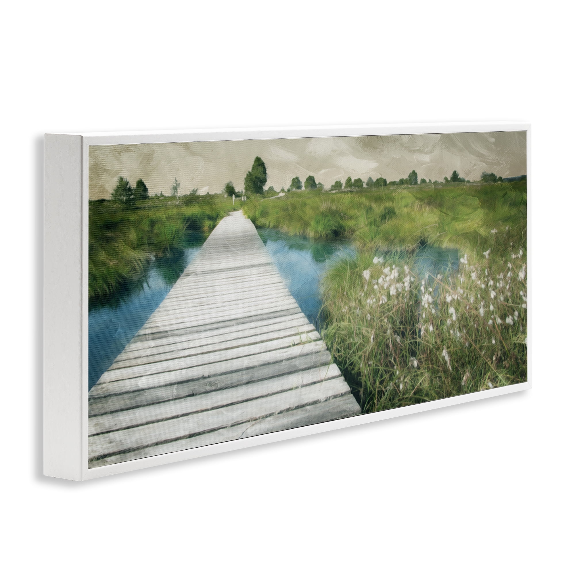 Stupell Industries Walkway On The Marsh White Framed Giclee Art, design by Milli Villa