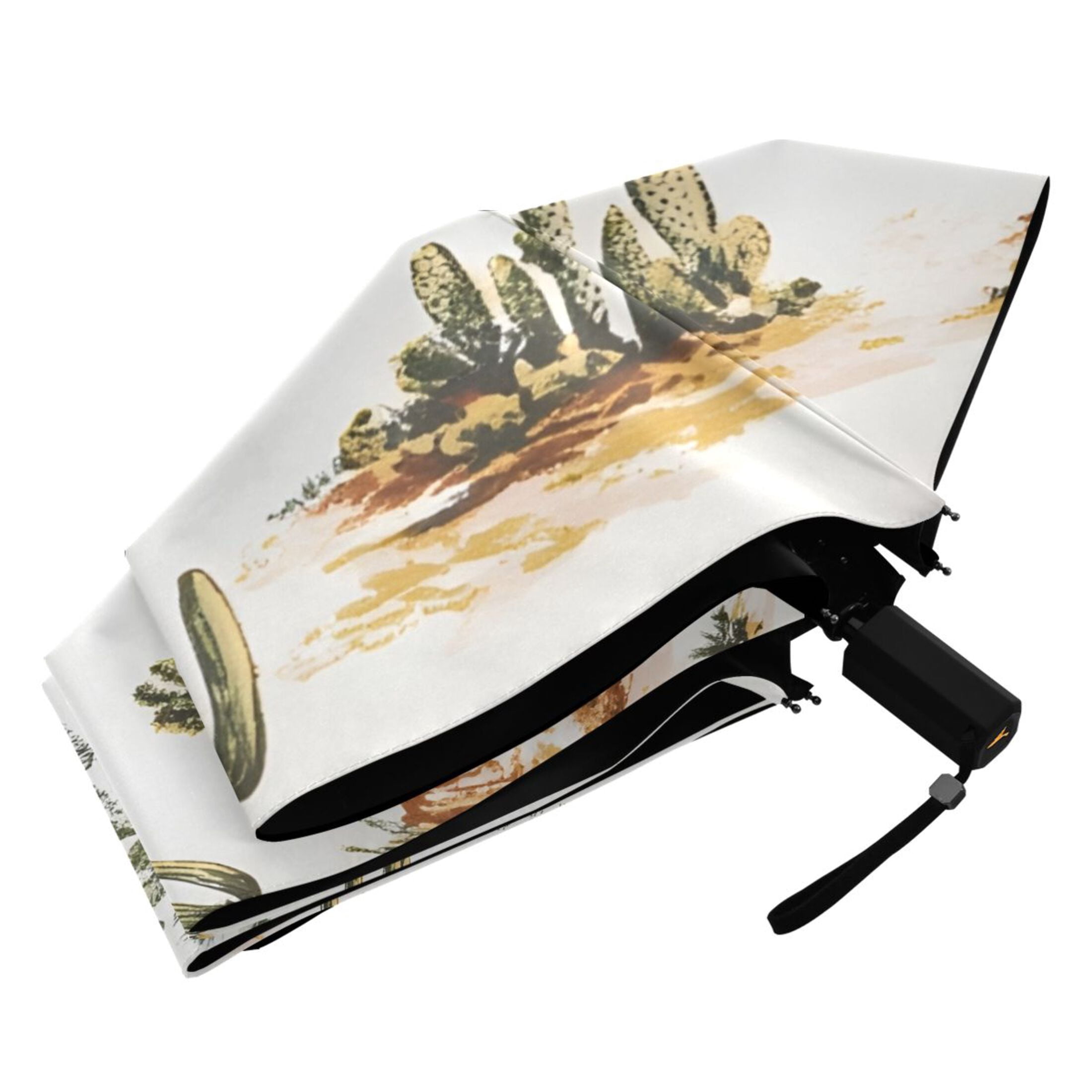 ALAZA Western Cowboy Horses UPF 50+ Compact Folding Umbrella for Rain Travel Umbrella Packable