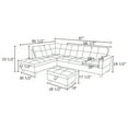 thumbnail image 5 of Hommoo L Shaped Couch Sofa Sectional Sofa, Linen Living Room Furniture Set, 4-Seat Couches and Sofa for Home, Apartment, Dorm, 16'' Back Height, Black Grey(No Ottomans), 5 of 5