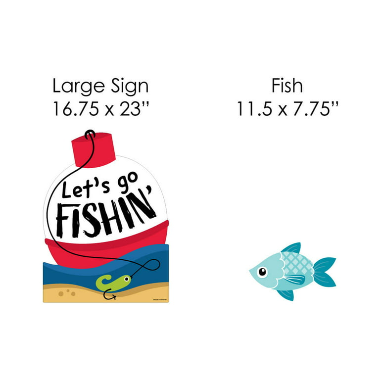 Big Dot of Happiness Let's Go Fishing - Yard Sign and Outdoor Lawn  Decorations - Fish Themed Birthday Party or Baby Shower Yard Signs - Set of  8 