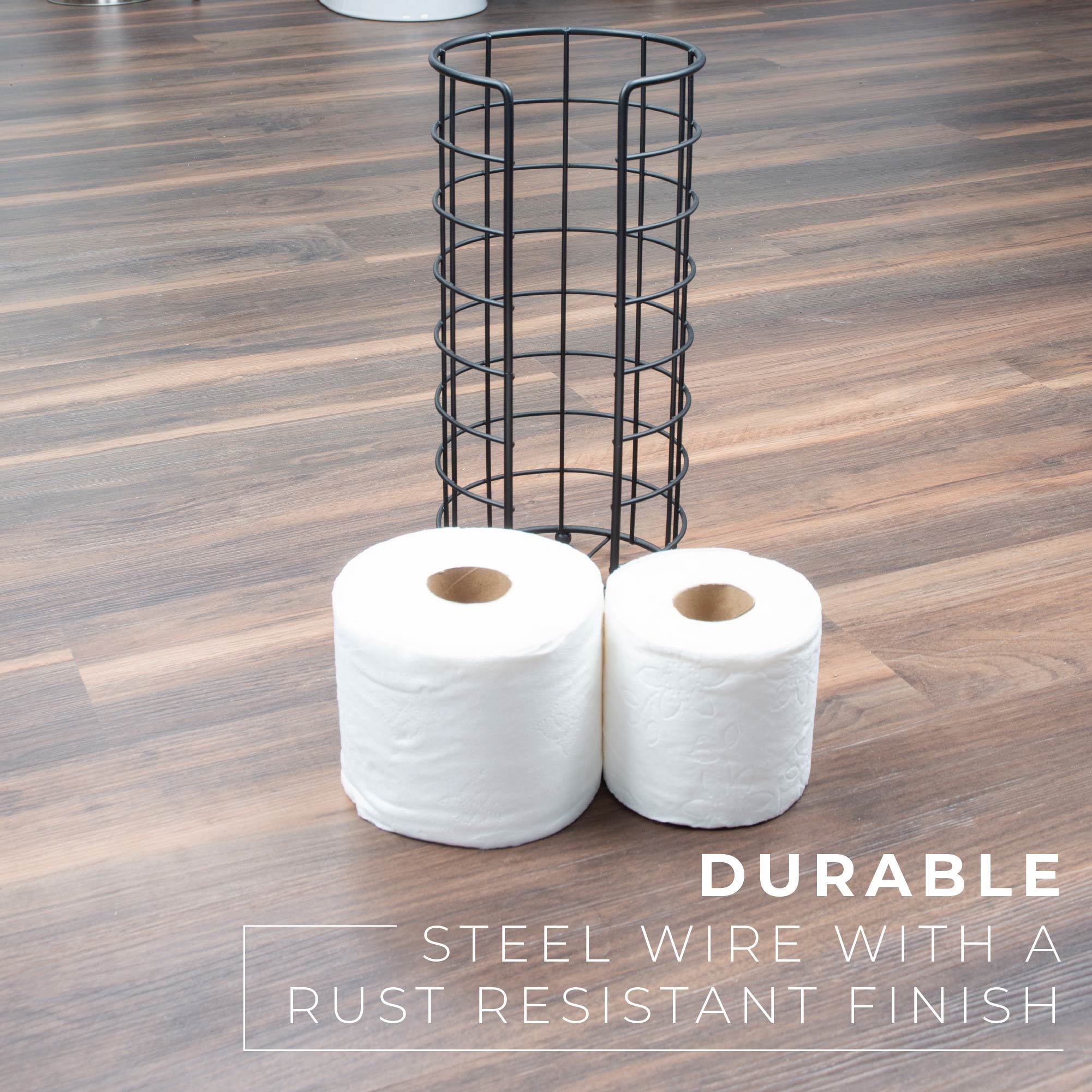 Buy Wholesale QI004026.WT White Freestanding Bathroom Toilet Paper Roll  with Storage and Extra Slot For Tissue Roll