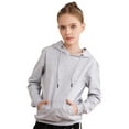 thumbnail image 4 of MSemis Kids Boys Girls Hooded Sweatshirt Long Sleeve Hoodie Drawstring Pullover Tops 3-14 Grey 9-10, 4 of 6