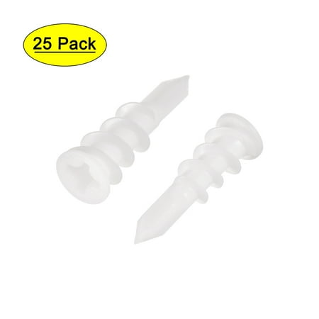 

10x32mm Wall Anchors Expansion Pipe Plastic White 25 Pack