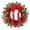 Green-1, variant on 17.7 Inch Artificial Christmas Front Door Wreath, Wreath with Siskin, Red Blue Berries, Holly, Eucalyptus Leaves and Pinecone Accents, Xmas Hanging Ornament for Indoor Outdoor Wall Decor,1Pc
