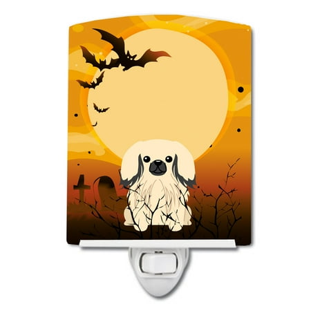 

Caroline s Treasures BB4372CNL Halloween Pekingese Cream Ceramic Night Light 6x4x3 multicolor