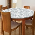 thumbnail image 2 of Collections Etc Beautiful Elasticized Edge Stretch Fit Vinyl Table Cover - 9.880 x 6.250 x 2.500 White, 2 of 3