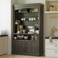 thumbnail image 7 of Farmhouse Coffee Bar Cabinet With Storage,72" Buffet Cabinet With Microwave Stand/Wine Rack/Glass Shelf,Liquor Cabinet For Kitchen,Bar,Dining Room, 7 of 7