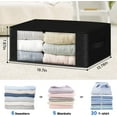 thumbnail image 2 of WarmHaven Storage 4-Pack Clothes Organizer Storage Bags Foldable Storage Box with Large Clear Window Sturdy Handles for Closet, Dorm, Pillows, Bedding, Clothes, Stuffed Toys, Blankets, 35L, Black, 2 of 15