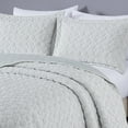 thumbnail image 3 of Chezmoi Collection Embossed Velvet Quilt Set King Size, Gray - Plush Lightweight Soft Octagon Stitched Velvet Bedding Set with 2 Pillow Shams for All Seasons with Washed Microfiber Reverse, 3 of 9