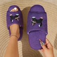 thumbnail image 2 of Fengactive Womens Cat Embroidery Open Toe Slide Slippers Round Toe Soft Sole Breathable Casual House Slippers, 2 of 7