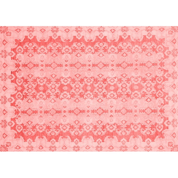 Ahgly Company Indoor Rectangle Abstract Red Modern Area Rugs, 2' x 5'