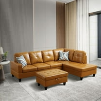 Pon Living Furniture Inc. Sectional Sofa Set Left Hand Facing Microfiber and Faux Leather