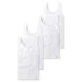 thumbnail image 1 of SCHIESSER Camisetas interiores para mujer, pack de 4 - «Cotton Essentials», camiseta sin mangas, algodón Blanco 3XL (XXX-Large), 1 of 5