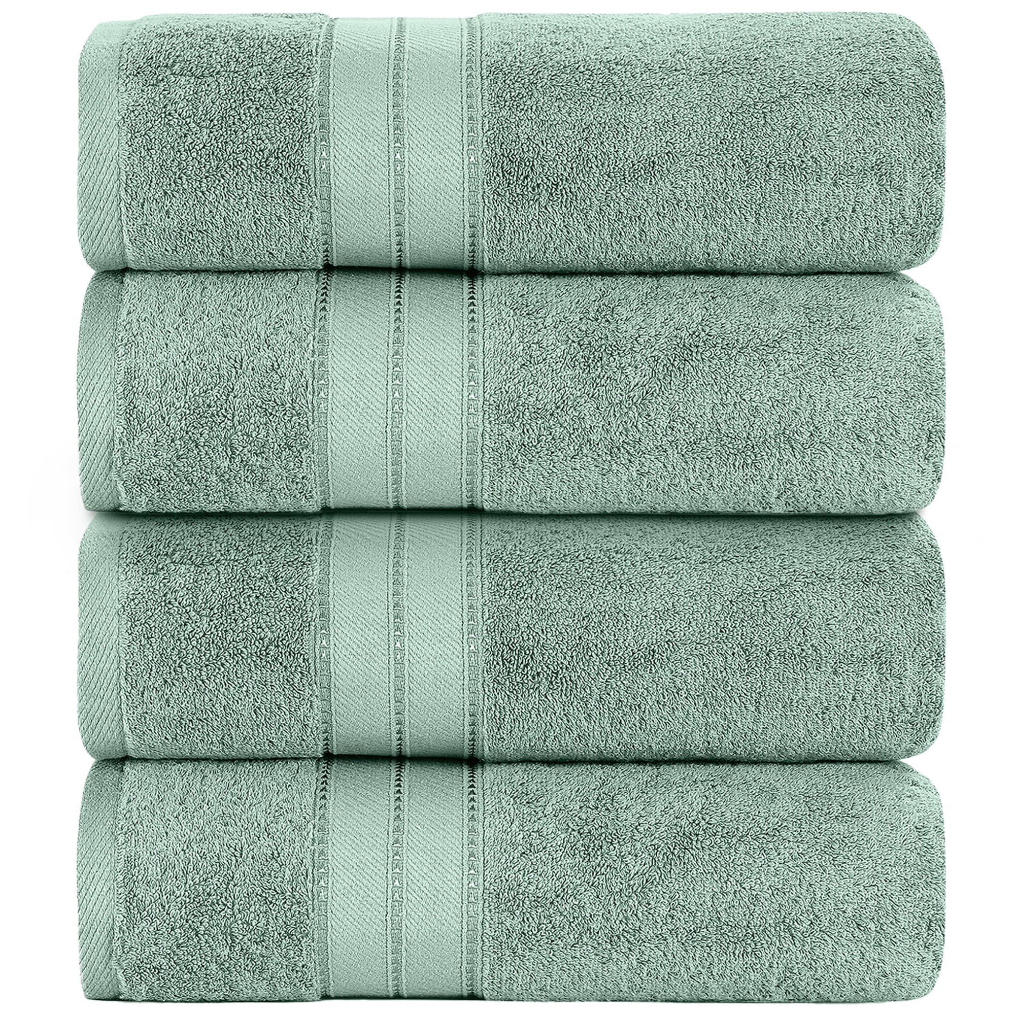 Modern Threads Spunloft Cotton Bath Towels, Eucalyptus (4 Count)