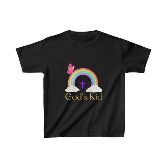 Kids Rainbow Heavy Cottonâ„¢ Tee | God's Kid - Play in Style