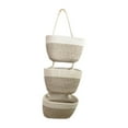 thumbnail image 2 of Cesta Colgante Organizador de Baño Almacenamiento de Cocina Cesta de Pared Tejida Soporte para Plantas Estilo Rústico Adecuado para Toallas Cosmético Marrón claro, 2 of 8