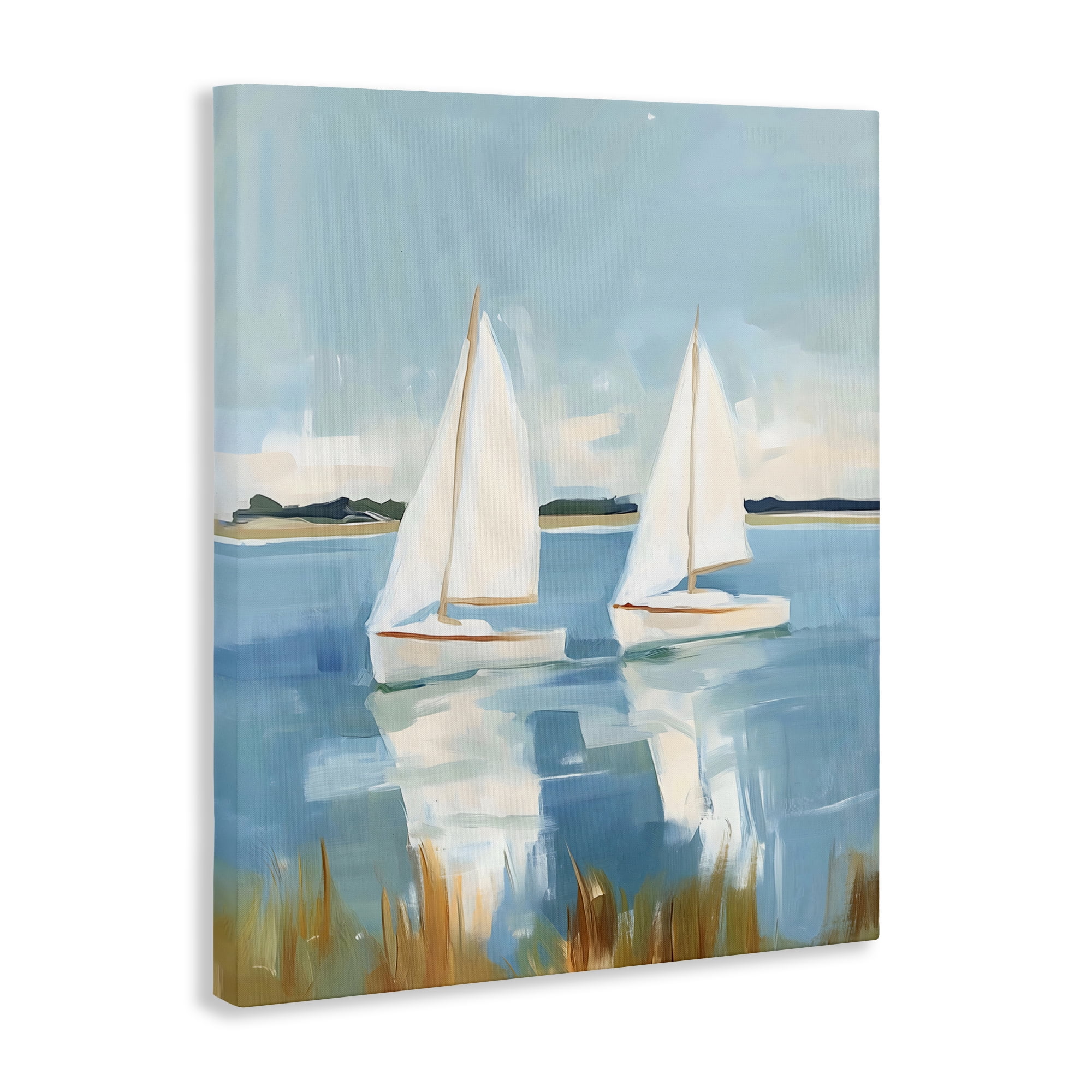 Stupell Industries Twin Sailboats By Shore Canvas Wall Art, design by The Prints Vibe