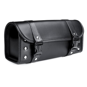 Aramox Motorcycle Fuel Tank Bag - Black Artificial Leather Side Pouch For Harley Models