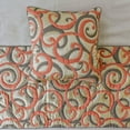 thumbnail image 3 of The HomeCentric King / Queen / Twin Orange Luxury Queen 74"x18" Bed Runner WITH Two Pillow Cover, Scroll, Jacquard & Quilted Bed Scarf on Jacquard fabric - Scroll Cascade, 3 of 4