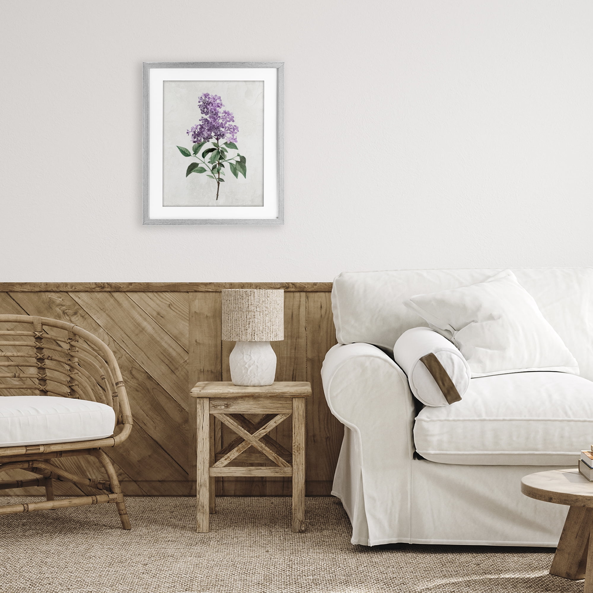 Stupell Industries Lilac Herb Blossoms Gray Framed Print Under Glass, design by Kim Allen