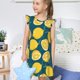thumbnail image 4 of Fotbe Lemon Vestido de Dormir para Niñas de 3 a 10 Años, Mangas Cortas, Estilo Princesa, Pijama Camisón con Mangas Voladas-Small, 4 of 6