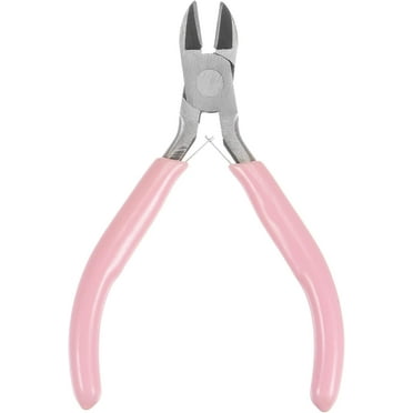 Pink Handle Wire Cutters 4.5 Inch, Diagonal Cutting Side, DIY Crafts Jewelry Making