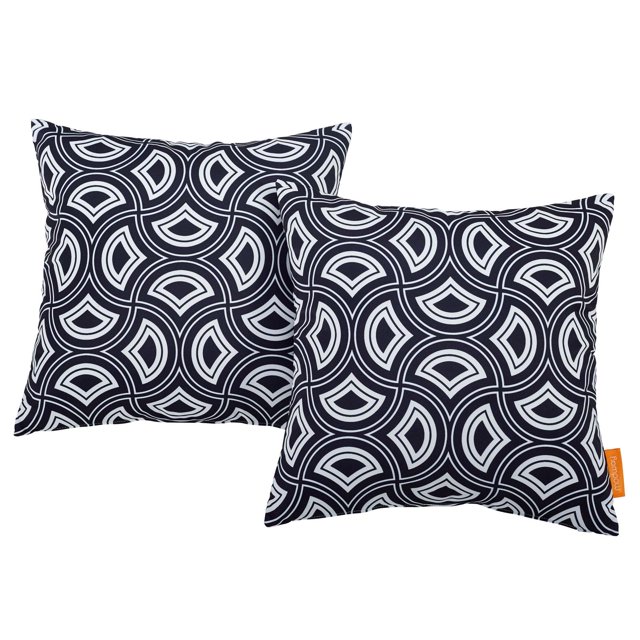 Modway Outdoor Indoor Two All Weather Patio Throw Pillows in Mask