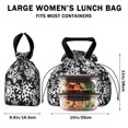 thumbnail image 5 of Black Christmas Snowflake Pattern Drawstring Lunch Bag Women - Drawstring Lunch Bag Insulated for Work Office - Stain-Resistant Large Lunchbags for Women with Multi-Pockets, 5 of 6