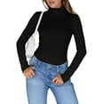 thumbnail image 2 of Women'S Long Sleeve Shirts Fall Fashion Basic Thermal Underwear Tops Winter Clothes Black L, 2 of 9