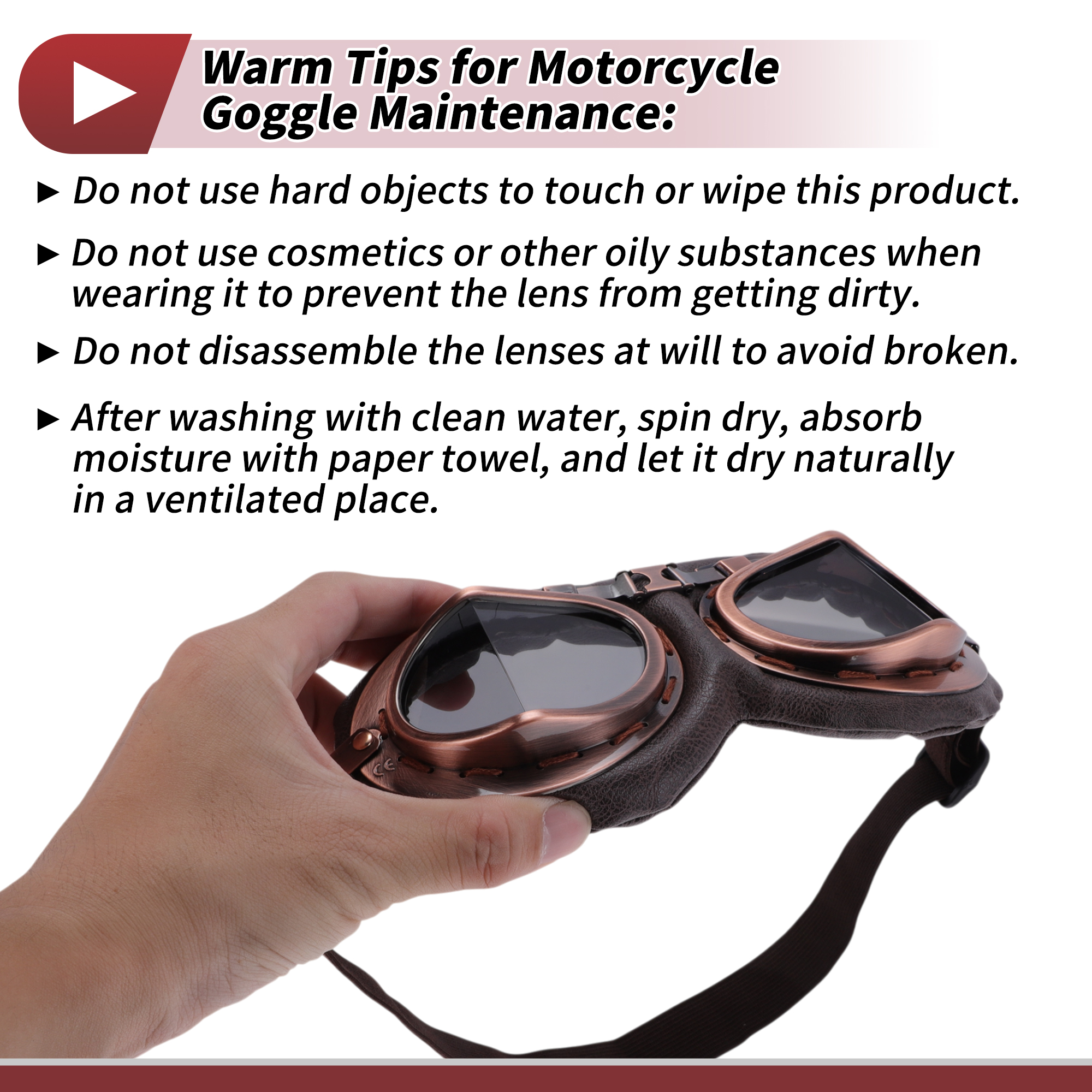 Unique Bargains 1 Set Motorcycle Riding Goggles Foldable PC PU Polyurethane Outdoor Sports Sunglasses for Motocross Dirt Bike ATV Grey Lens Brown Frame