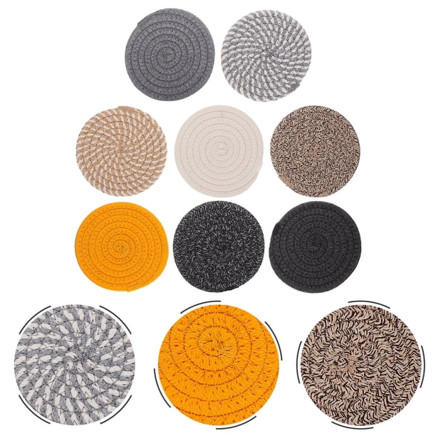 BESTYASH 8Ud Posavasos Redondos De Tejido Para Protección Contra Calor Y