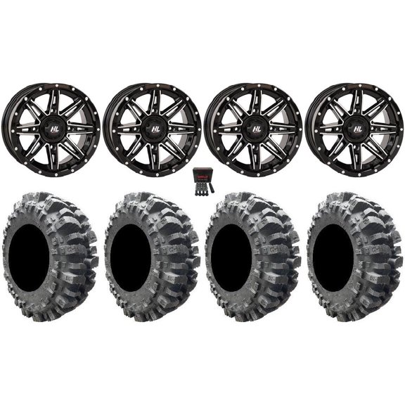 High Lifter HL22 14" Wheels Machined 30" Bogger Tires Can-Am Commander Maverick Renegade Outlander Defender