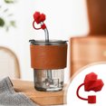 thumbnail image 4 of Silicone Straw Caps for 10mm Tumblers, Red Heart Straw Covers Toppers for Stanley Cups, Reusable Dust-Proof Straw Toppers Compatible with Stanley 30oz & 40oz Tumblers Valentines Day Decorations, 4 of 6