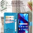 thumbnail image 4 of for Moto G Pure Phone Case Wallet,Women Butterfly Embossed PU Leather Protective Phone Case with Kickstand Card Holder Slots Wrist Strap Flip Cover for Motorola Moto G Pure(Blue), 4 of 14