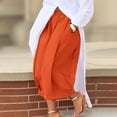 thumbnail image 4 of MVRLSH Women's Wide Leg Pants Lightweight Loose Pleated Cropped High Waist Culotte Trousers for Daily Relaxed Outfits Stretch Dress Casual Flowy Palazzo Pants Orange - XXL, 4 of 7