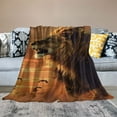 thumbnail image 2 of Fenyluxe Roaring Lion Blanket Animal Print Throw Blanket Super Soft Fuzzy Blanket Thick Warm Blankets for Couch Bed 50x60in, 2 of 6