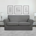thumbnail image 7 of Easy-Going 3 Pieces Super Stretch couch cover, Loveseat size, Light Gray (Slipcover Only), 7 of 7
