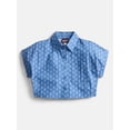 thumbnail image 5 of Weekend Academy Girl Cropped Button Down Cotton Shirt with Short Sleeves, Sizes 4-18, 5 of 5